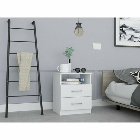 GFANCY FIXTURES Modern & Stylish Particle Bedroom Nightstand, White GF3669095